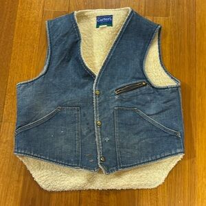 Vintage 70s Carter denim Sherpa vest
